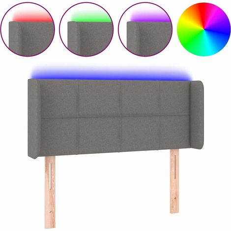 Maison Exclusive - Cabecero con luces LED de tela gris oscuro 93x (1/5)