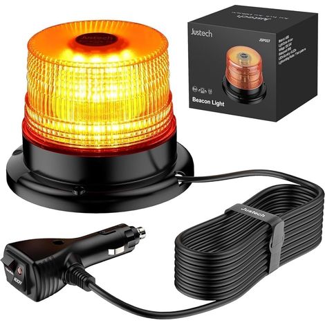 Gyrophare LED Orange 40W - 1 Unité - Aluminium Et ABS - 7 Modes Clignotants - Véhicules 12V/24V - 12,7cm (1/5)