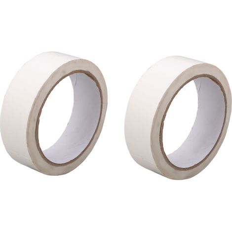2 rouleaux de ruban adhésif double face en coton, épaisseur 0,14 mm, largeur 30 mm, longueur totale 50 m, résistant aux hautes températures. (1/5)