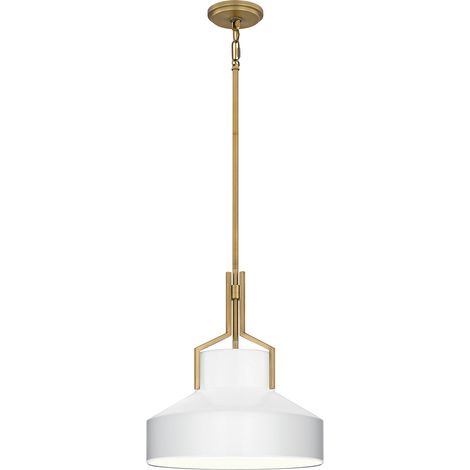 Suspension Brecken laiton verre opale 2xE27 Quoizel (1/5)
