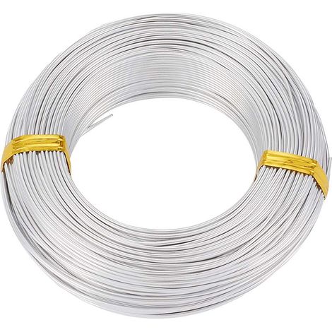 Fil en aluminium argenté pour fabrication de bijoux Argenté 1,5 mm Calibre 15 100 m (1/5)