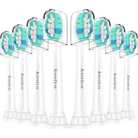 8 Pack Brossettes de rechange - Têtes de Brosse à dents électrique, Blanc (1/5)