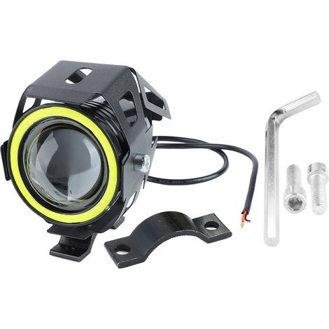 Phare moto LED projecteur avant avec anneau lumineux angel eye, lentille extraposition, lampe de tête. (1/5)