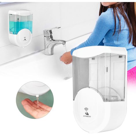 Automatischer Handdesinfektionsmittelspender, intelligenter Sensor, Wandseifenspender für Zuhause, Spender für Geschirrspülmittel, elektrischer Schaum-Handdesinfektionsmittelspender, 600 ml Fassungsve (1/5)