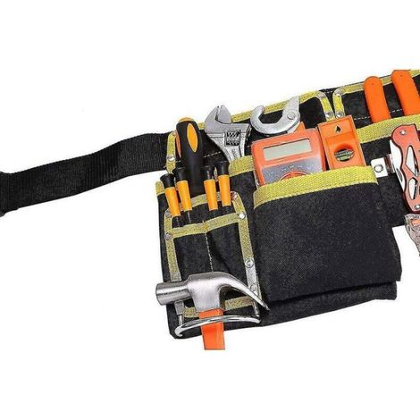 Sac à outils 11 poches en Oxford, ceinture ajustable – idéal électricien, plombier, menuisier (1/5)