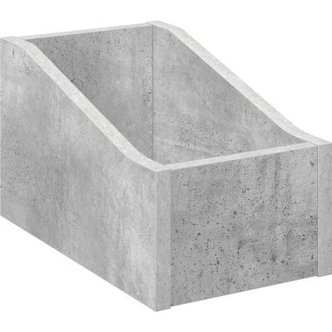 vidaXL Scatola per dischi LP Grigio Cemento 18 x 32 x 18 cm