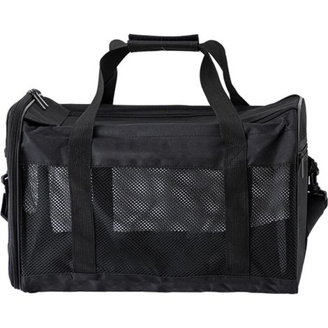 Cage de transport pliable pour chiens et chats : 42 x 27 x 28 cm, avec gamelle, portable (noir) (1/4)