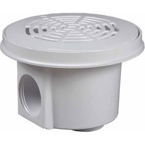 Hayward – Bonde de piscine béton 212mm – Débit 5-15 m³/h – Raccordement latéral 2' – Grille de protection Ø196mm