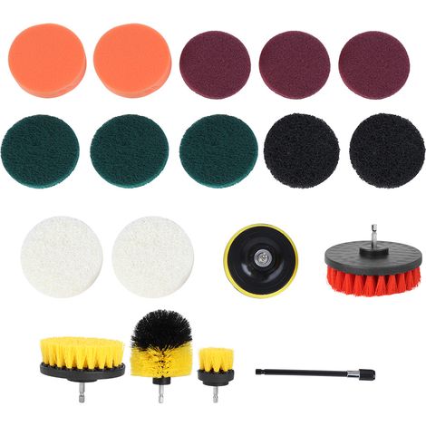 Ortviai Brosse de Nettoyage pour Perceuse – Kit de 18 Pièces en Nylon et Alliage d’Aluminium, Multifonctionnel pour Salle de Bain, Carrelage et Plus (1/5)