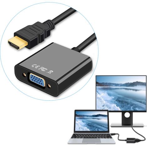 HDMI-zu-VGA-1080P-Adapter, rostbeständiger, vergoldeter Konverter, Laptop-Schnittstelle, Videoadapterkabel. (1/5)