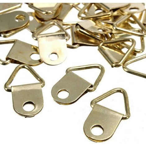 Trade Shop - Set 20 Stück Haken Haken Hängen Goldene Messingrahmen 10 x 23 mm -