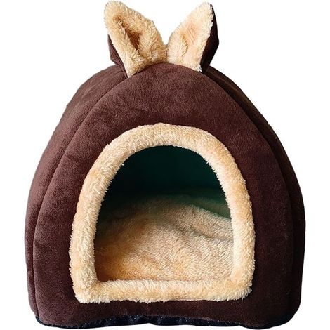 Lit semi-fermé pour petits animaux – Tissu doux et lavable – Confort optimal pour cochons d'Inde, lapins, hérissons et écureuils (1/5)