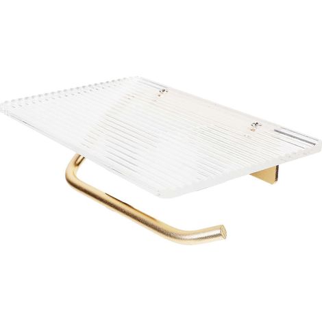 Étagère de rangement pour salle de bain avec porte-papier toilette intégré, fixation murale, antirouille, rose, design moderne (1/5)