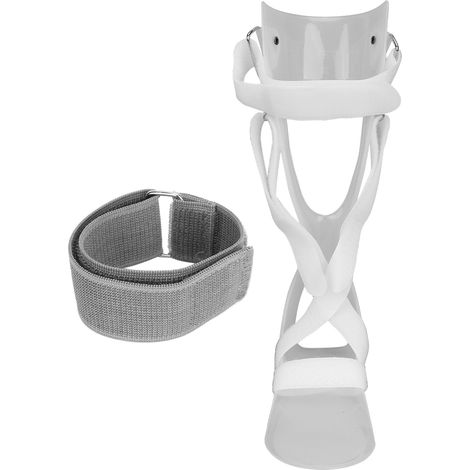 Attelle anti-chute du pied pour homme femme, orthèse cheville-pied ajustable respirante avec sangle, pied gauche. (1/5)