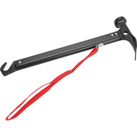 Marteau extérieur en aluminium léger 33 x 13 x 4 cm pour camping en plein air, tente, alliage d'aluminium, marteau, marteau et extracteur de piquets (1/5)