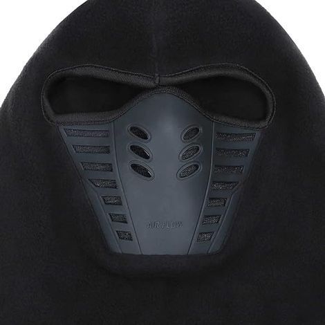 Masque facial isolant pour homme - Accessoires de cyclisme - Tour de cou isolant - Masque de ski - Taille unique - Noir (1/4)