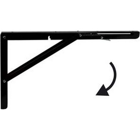 2PZ MENSOLE ROBUSTE PIEGHEVOLI NERE - mm.400x270h. colore nero