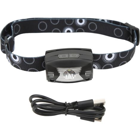 Lampe Frontale LED - Détecteur de Mouvement - Étanche IPX6 - Angle Réglable 45° - Batterie Rechargeable 650 mAh - Type C - Pour Pêche Course Extérieur - 1 Pièce (1/5)