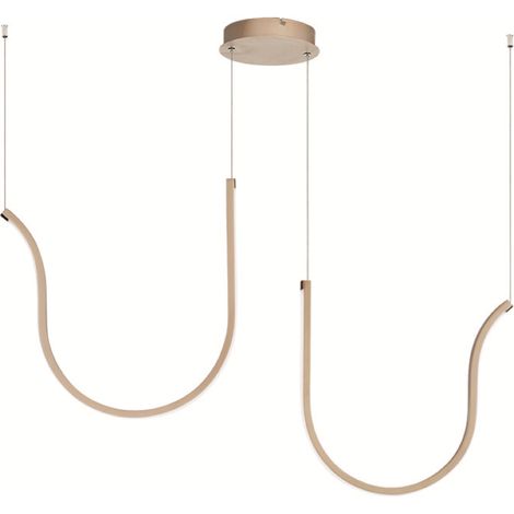 Lampada a sospensione ARQUA 2 Luci LED in metallo verniciato 102 cm ORO (1/4)