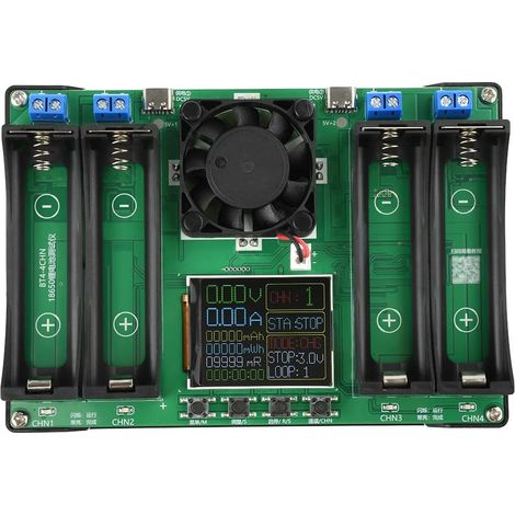 Probador de resistencia interna de capacidad de batería 18650 con pantalla digital, módulo detector de potencia de batería de litio de 4 canales