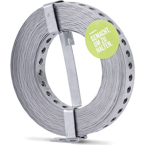 Alberts 334208 Nastro forato, con o senza box di srotolamento, sendzimir zincato, larghezza 17 mm, lunghezza 10 m (1/4)