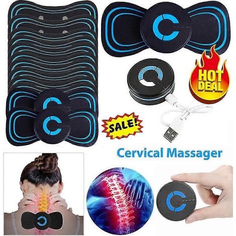 Mini masseur électrique pour la nuque et le dos avec patch de massage pour soulager la douleur (1 appareil 1 patch) (1/5)