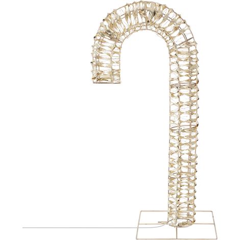 ECD Germany LED-Zuckerstange 75 cm in Gold mit LED-Beleuchtung, Metall Leuchtstab mit 400 warmweißen LEDs, Timer 6 Std, Weihnachtsbeleuchtung IP44 Wasserdicht Innen/Aussen, Candy Cane Weihnachtsdeko