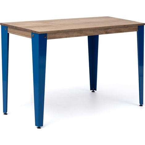 Consola Lunds 110x39x75cm Azul en madera maciza de pino acabado vintage estilo industrial Box Furniture (1/4)