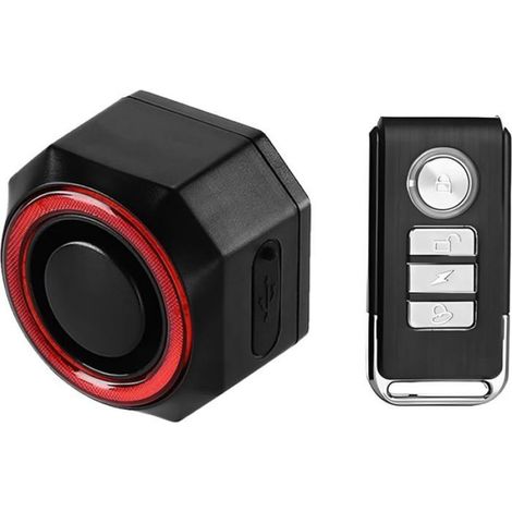 Alarme Vélo Antivol, Alarme Scooter Vibration Sans Fil Étanche IP65 avec Télécommande 110 dB 700 mAh pour Vélo, Moto,Trottinette (1/5)