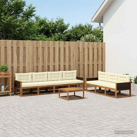vidaXL Outdoor-Sofagarnitur mit Kissen 8 pcs Natur und Creme (1/5)