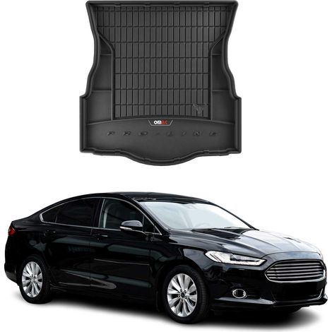 Tapis de Coffre 3D TPE Premium Compatible avec Ford Mondeo MK V Liftback 2015 à 2023, Bac de Protection de Coffre Intérieur antidérapant Revêtement de Coffre Bords Hauts pour Voiture Noir