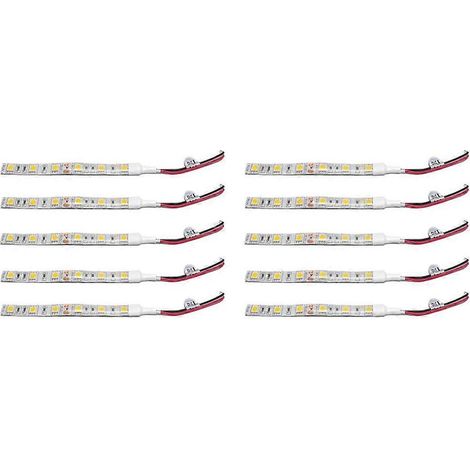 Lot de 10 bandes LED 5050 étanches blanc chaud de 10 cm, 12 V CC, pour caravane, bateau ou voiture()