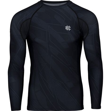 Herren-Langarm-Rashguard Shadow, Größe 2XL, Schwarz