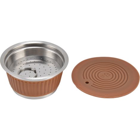Wiederverwendbares, nachfüllbares Kaffeekapsel-Filterset aus Edelstahl für Dolce Gusto Maschinen, Kaffeefarbe (1/5)