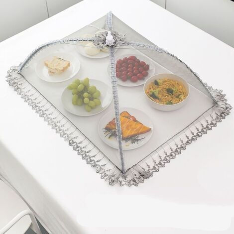BUNTHAUS Cloche alimentaire en maille de qualité supérieure -50 x 70 cm - Réutilisable et pliable - Pour pique-nique, extérieur -Protège les aliments contre les mouches, les insectes, les moustiques, 