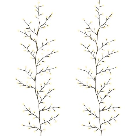 LED-Weidenranke Weihnachtsdekoration 2 stk. Schwarz 180 cm vidaXL (1/5)