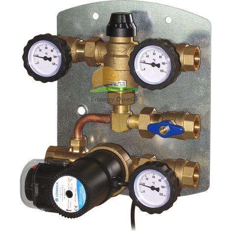 Kit di ricircolo ACS con circolatore ad alta prevalenza per bollitori ad accumulo. Temperatura di regolazione da 35 a 60oC Completo di sonda di temperatura e timer