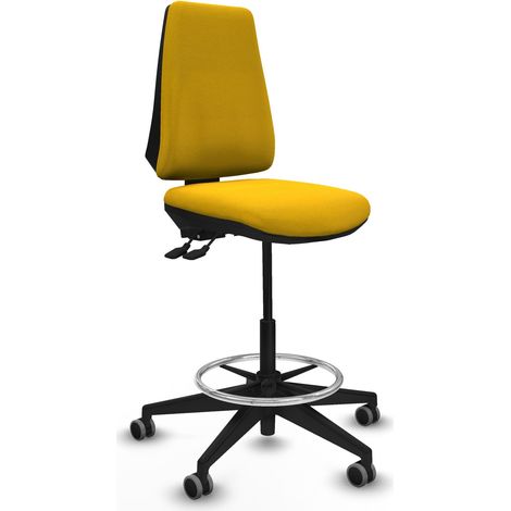 Taburete Elche AS bali amarillo base piramidal ruedas 65mm engomadas