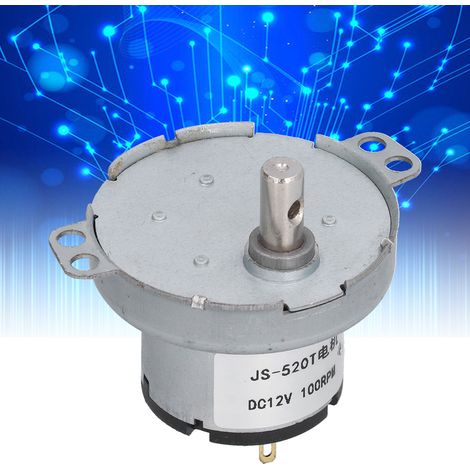 Moteur à engrenages CC JS-520T, 12 V CC, 100 tr/min (1/5)