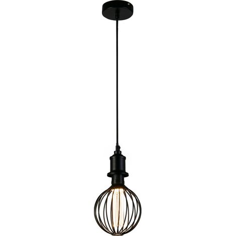 Ampoule Led déco GLOBE CAGE métal noir effet filaire sphère E27 2700k 320lm 4,5W (1/3)