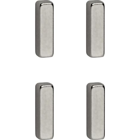 Maul Neodym Magnet (B x H x T) 15 x 4 x 4 mm rechteckig, Stab Silber 4 St. 6169096 (1/5)