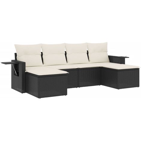 Maison Exclusive - Set de sofás de jardín 6 piezas y cojines ratá (1/5)