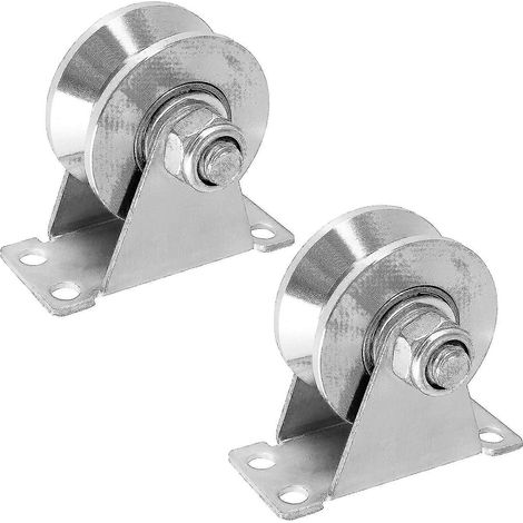 Lot de 2 poulies à gorge de 5 cm (2 pouces), en acier inoxydable 304, robustes et supportant une charge maximale de 200 kg (440 lb). (1/5)