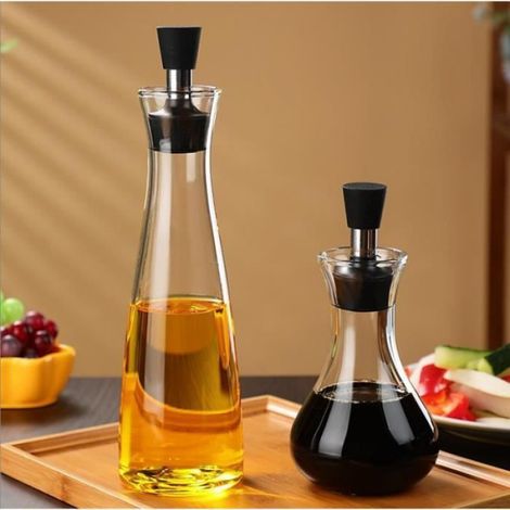 Bouteille verre 500 ml acier inoxydable pour huile et vinaigre, capacité 0,5 l, protection anti-explosion, adaptée pour usage quotidien (1/4)