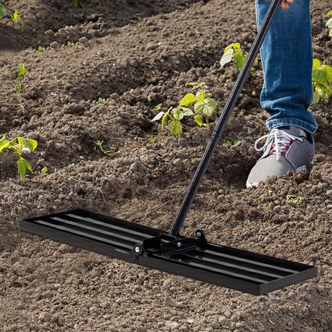 Garden Lawn Levelling Rake with Foldable Head & Detachable Handle (1/5)