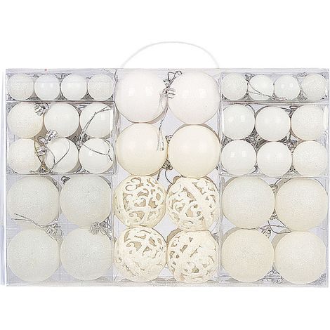 Boules de noël blanches, 100 pièces, décorations d'arbre, boules suspendues pour fête de vacances, décoration de mariage (1/5)