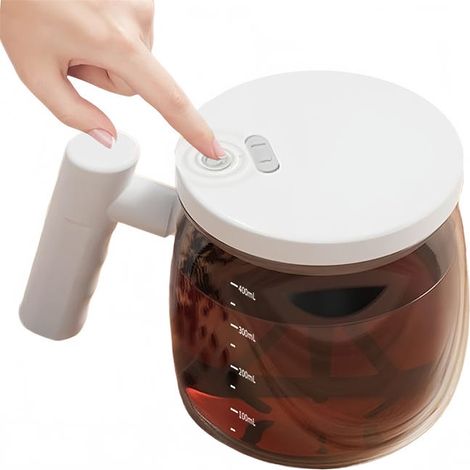 Green Mobility-Tasse à café électrique avec couvercle et poignée pour mélanger le café et le lait, blanche, 400 ml (1/5)