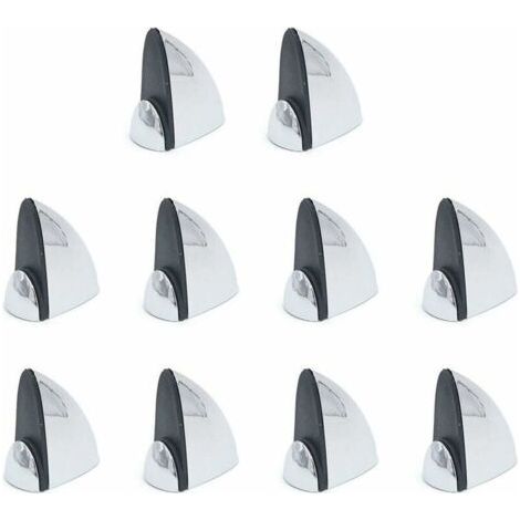INHHUB Lot de 10 pinces en verre pour étagère en bois/verre, support en bois en forme de bouche de poisson, serrage réglable de 3 à 16 mm d'épaisseur, finition en alliage de zinc chromé-INHHUB
