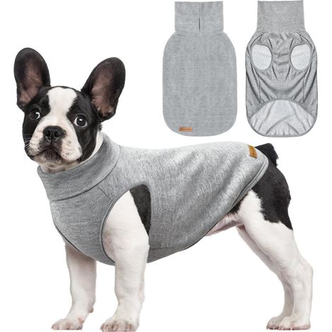 Sweaters pour Chien Pullover Pull-Overs Animaux de Compagnie Sweatshirt vêtements Sweats Chiens Petits Grands et Moyens XS-4XL (Gris, XS) (1/5)