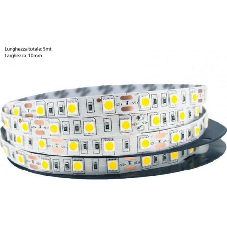 Mcair striscia led 14.4w/m 60leds/ 12v ip65 bia.ca